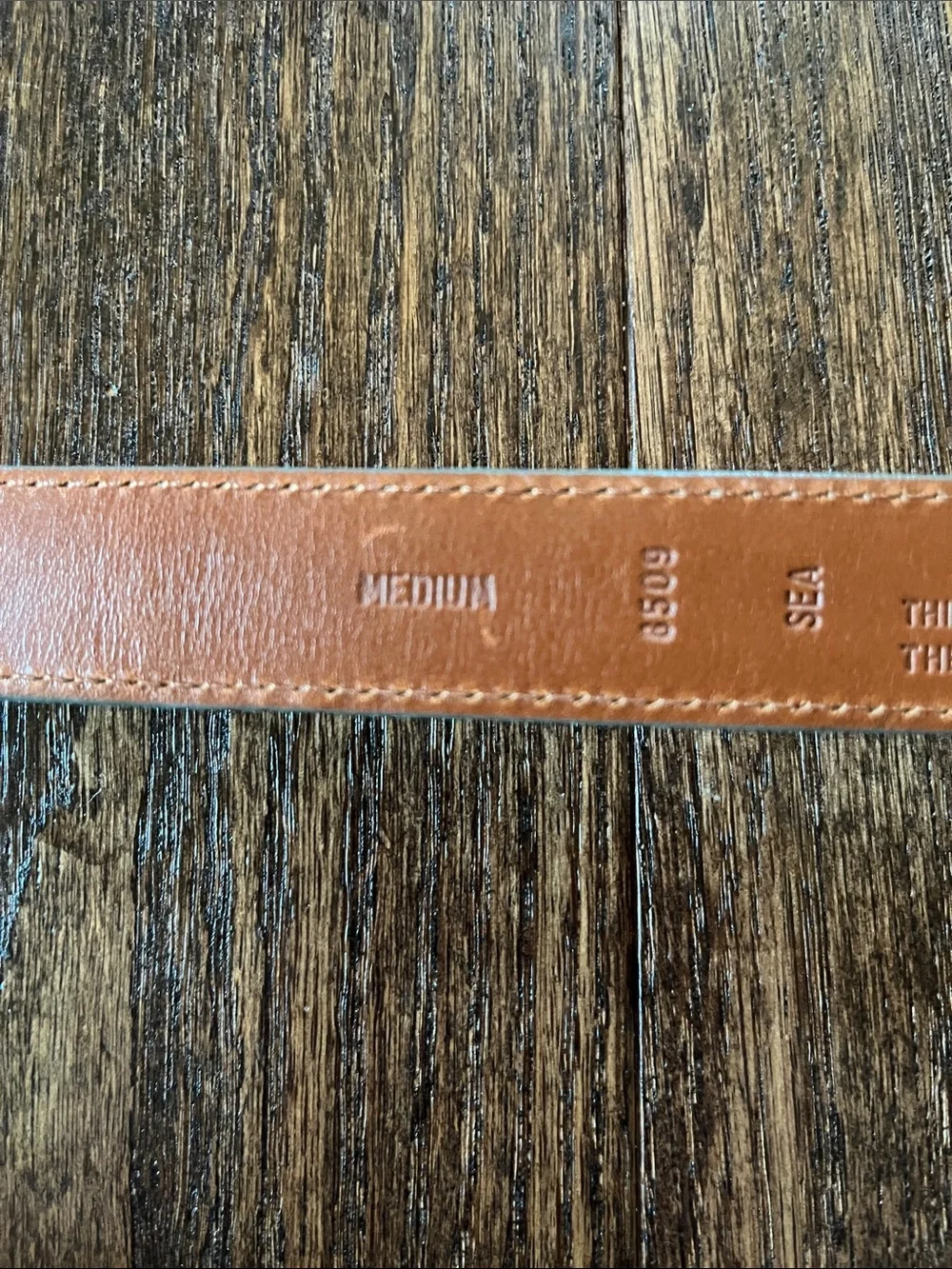 Blue/Gray Coach leather belt with silver buckle size medium